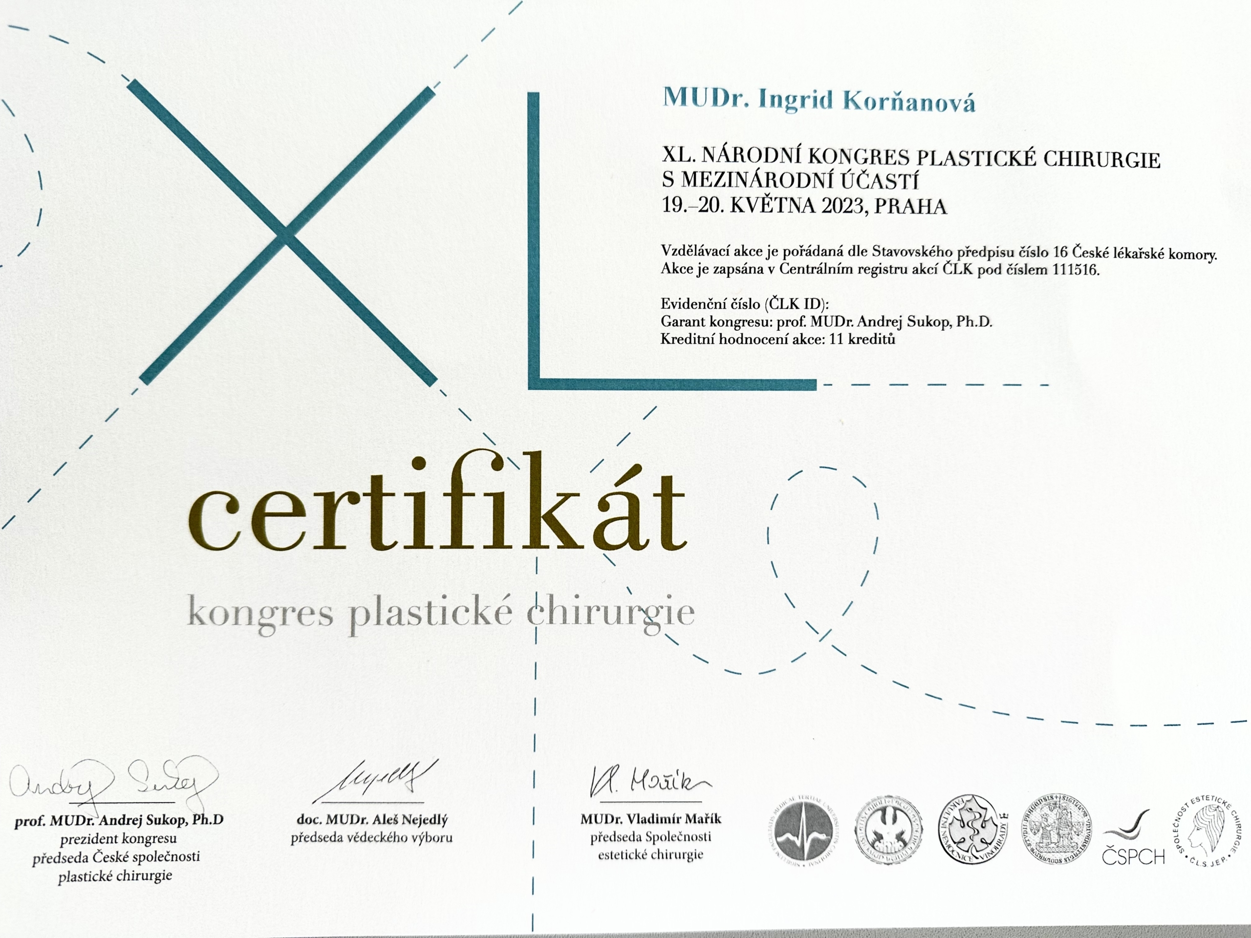 XL. kongresu plastické chirurgie v Prahe 2023